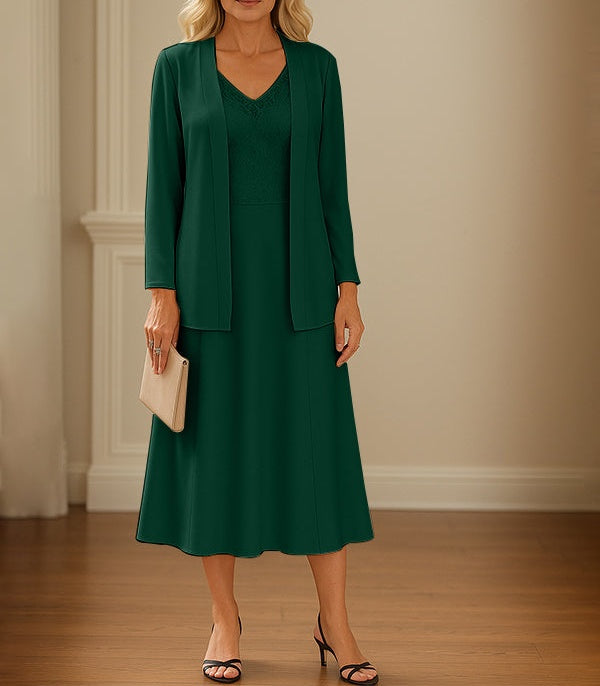 Chiffon Skirt Mother of The Bride Dress with Open Jacket