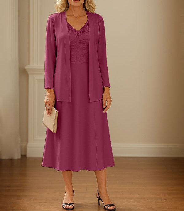 Chiffon Skirt Mother of The Bride Dress with Open Jacket