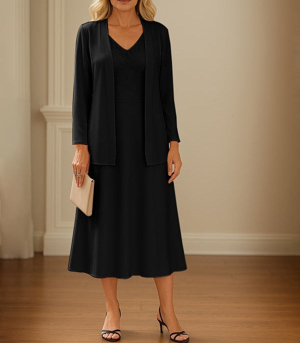 Chiffon Skirt Mother of The Bride Dress with Open Jacket