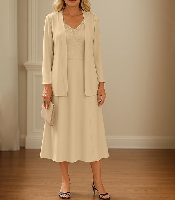 Chiffon Skirt Mother of The Bride Dress with Open Jacket