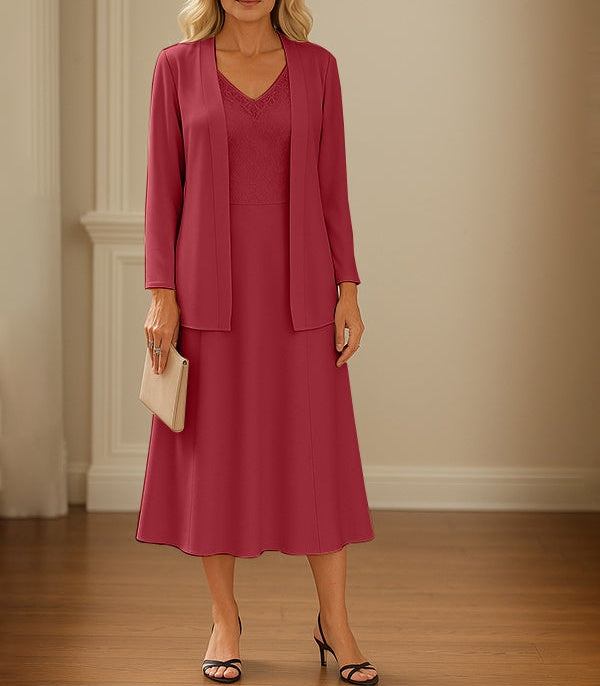 Chiffon Skirt Mother of The Bride Dress with Open Jacket
