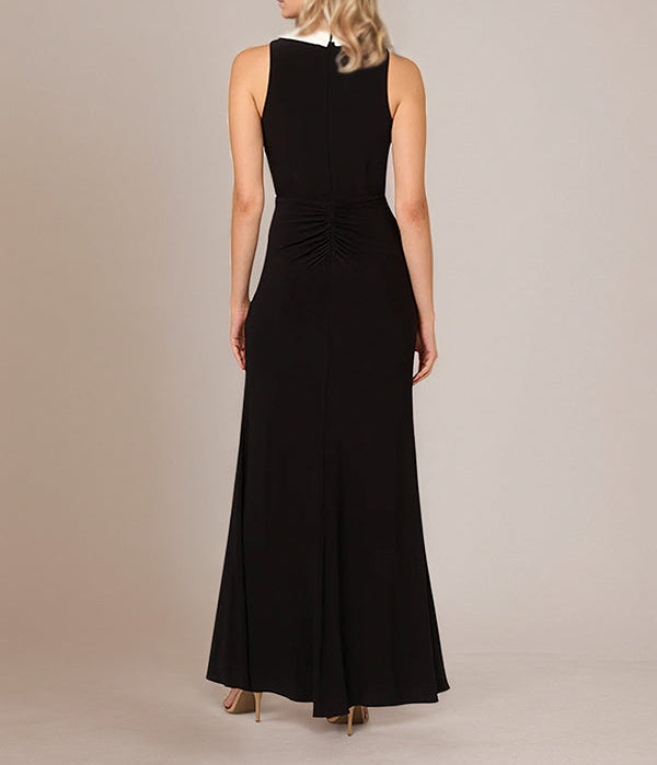 Black Deep V-Neck Ankle Length Chiffon Mother of The Bride Dresses With High Slit