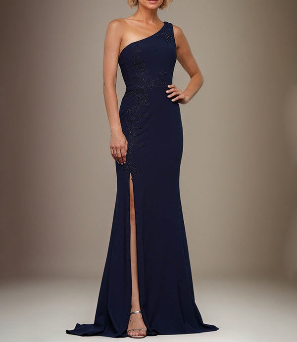 Trumpet/Mermaid One Shoulder Sleeveless Chiffon Mother Of The Bride Dress With Appliques