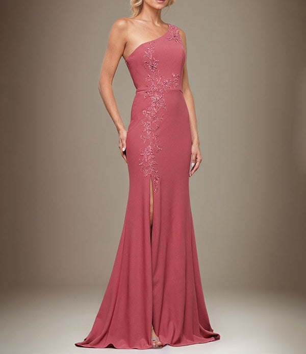 Trumpet/Mermaid One Shoulder Sleeveless Chiffon Mother Of The Bride Dress With Appliques