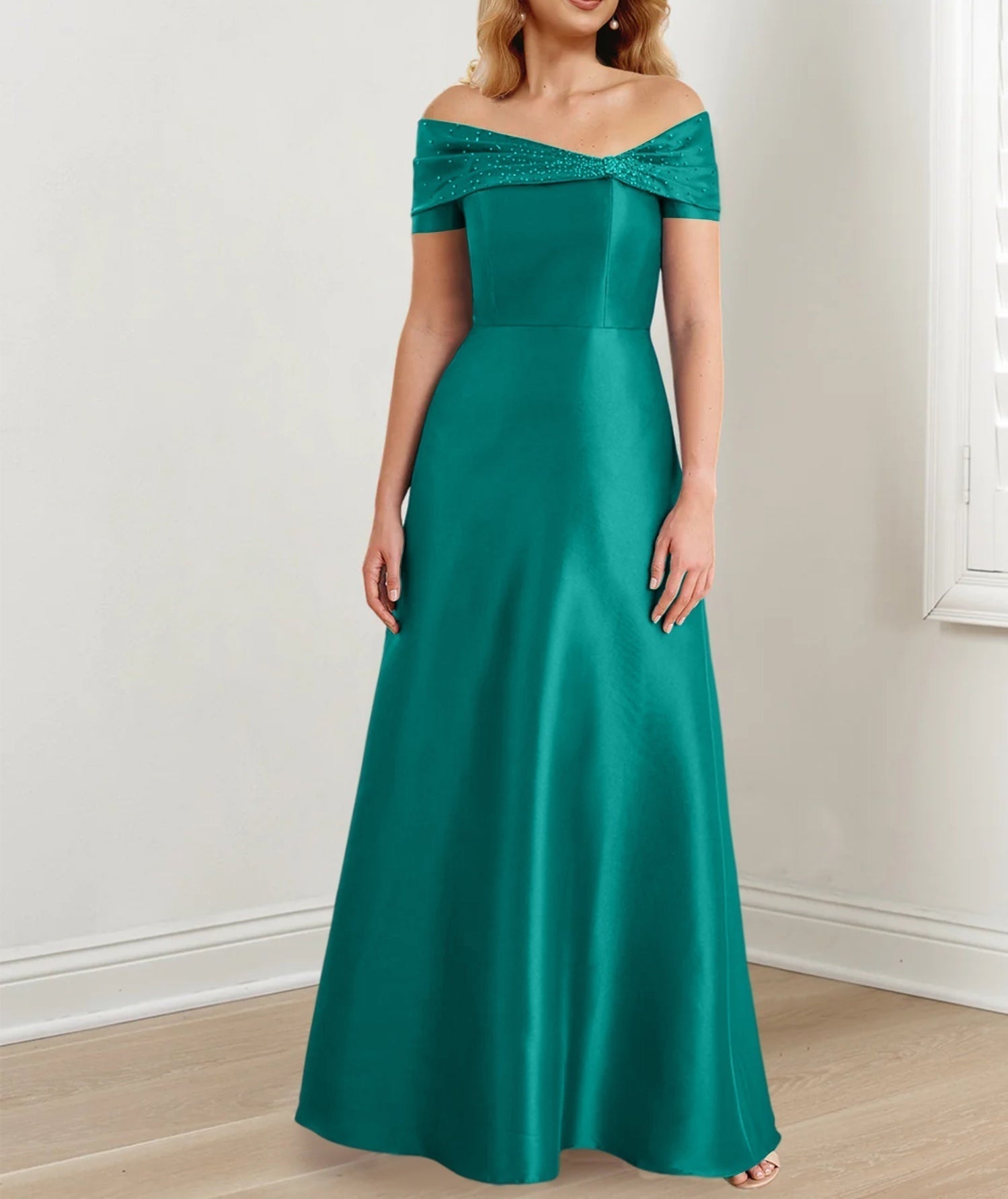A-Line/Princess Off-the-Shoulder Floor-Length Mother of the Bride Dresses
