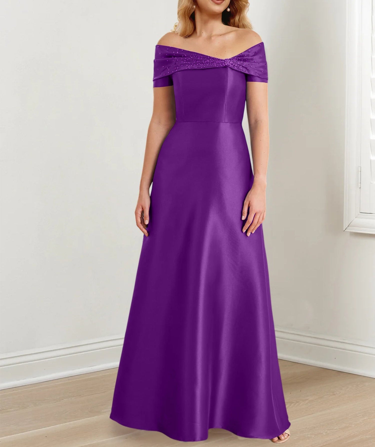 A-Line/Princess Off-the-Shoulder Floor-Length Mother of the Bride Dresses