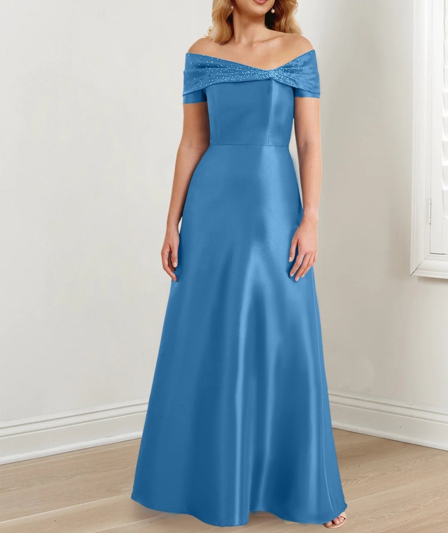 A-Line/Princess Off-the-Shoulder Floor-Length Mother of the Bride Dresses