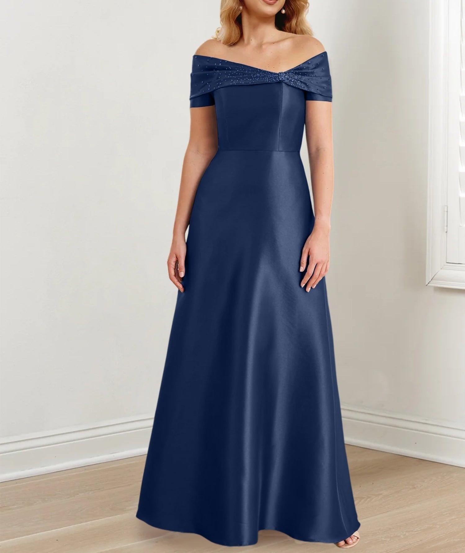 A-Line/Princess Off-the-Shoulder Floor-Length Mother of the Bride Dresses