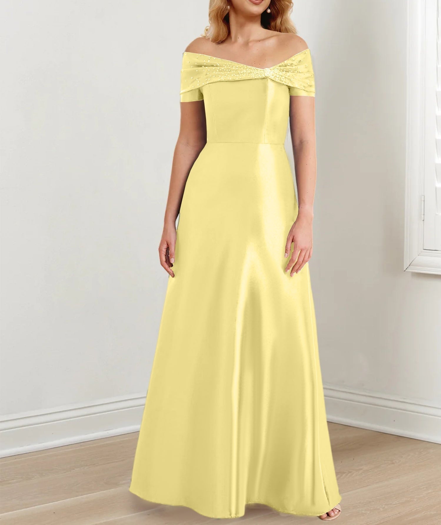 A-Line/Princess Off-the-Shoulder Floor-Length Mother of the Bride Dresses