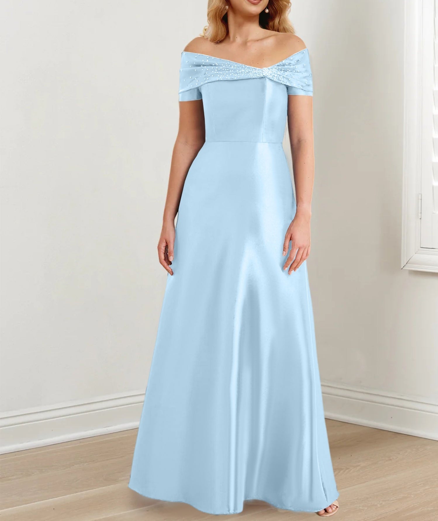 A-Line/Princess Off-the-Shoulder Floor-Length Mother of the Bride Dresses