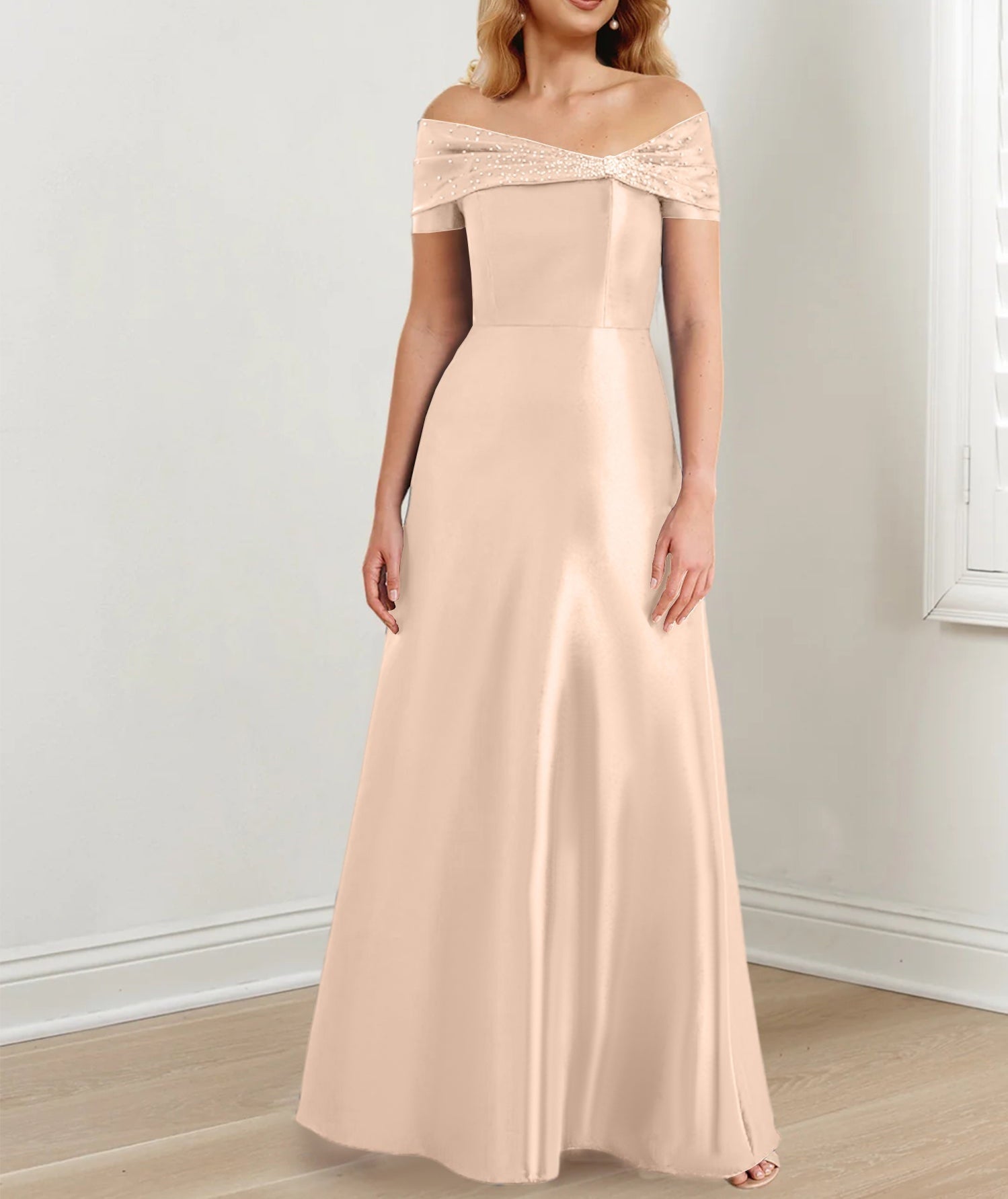 A-Line/Princess Off-the-Shoulder Floor-Length Mother of the Bride Dresses