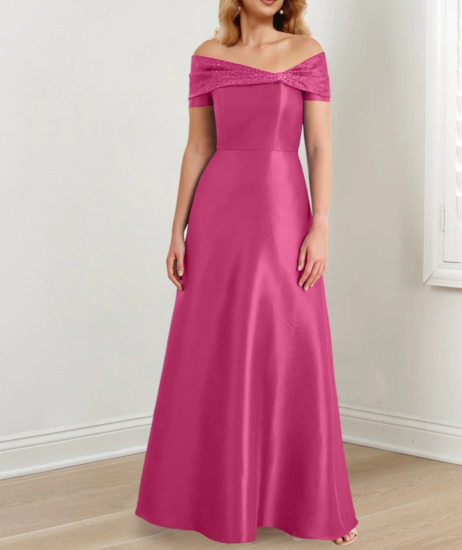 A-Line/Princess Off-the-Shoulder Floor-Length Mother of the Bride Dresses