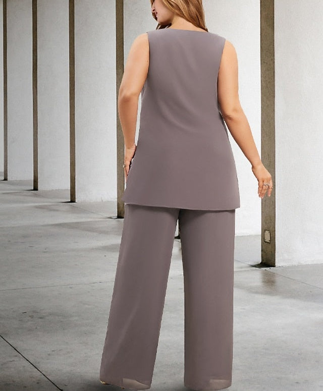 Chiffon Mother of the Bride Pantsuits with Jacket