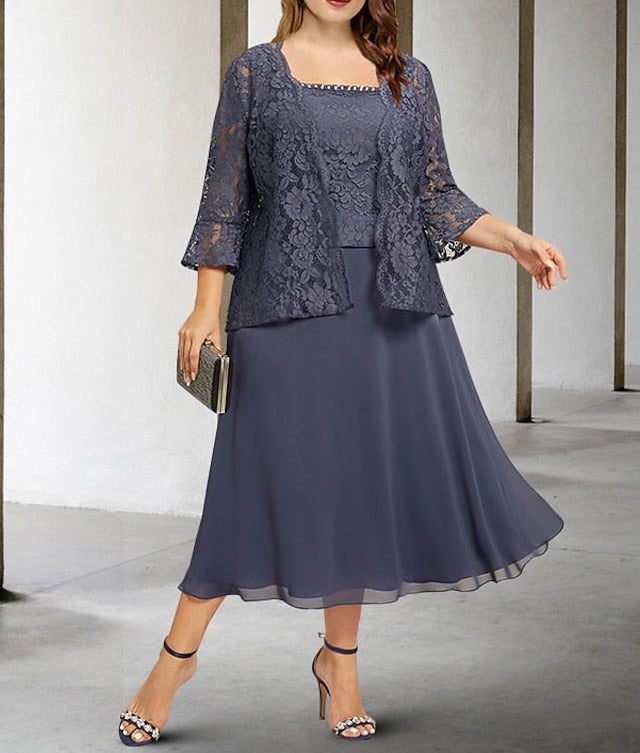 A-Line/Princess Spaghetti Straps Tea-Length Mother of the Bride Dresses