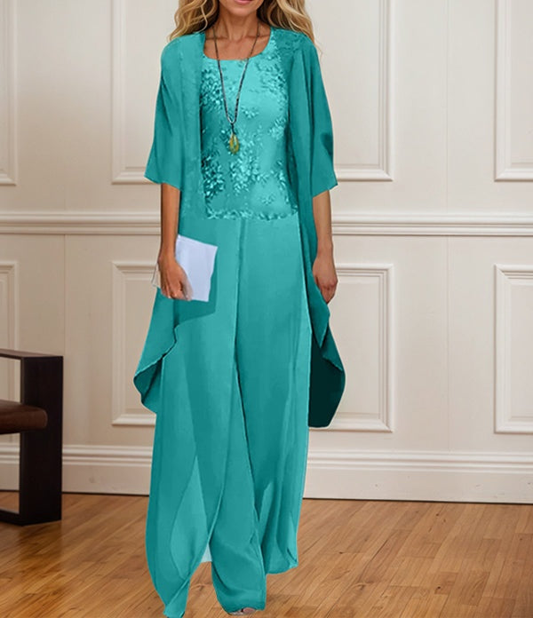 Chiffon Mother of the Bride Pantsuits with Jacket