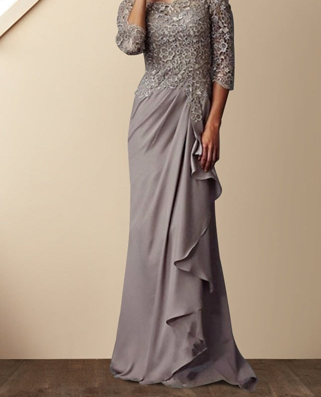Sheath/Column Scoop Floor-Length Mother of the Bride Dresses