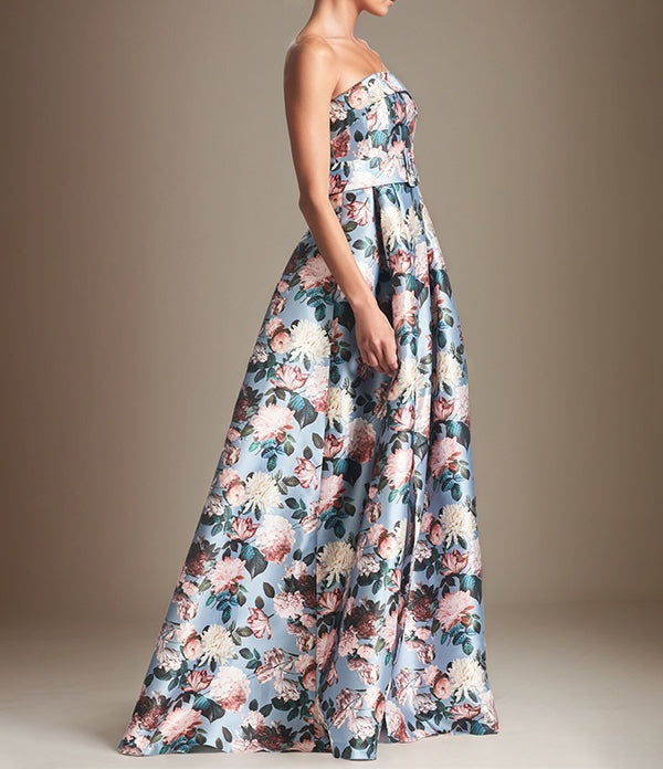 A-line Off the Shoulder Satin Floral Mother of the Bride Dress