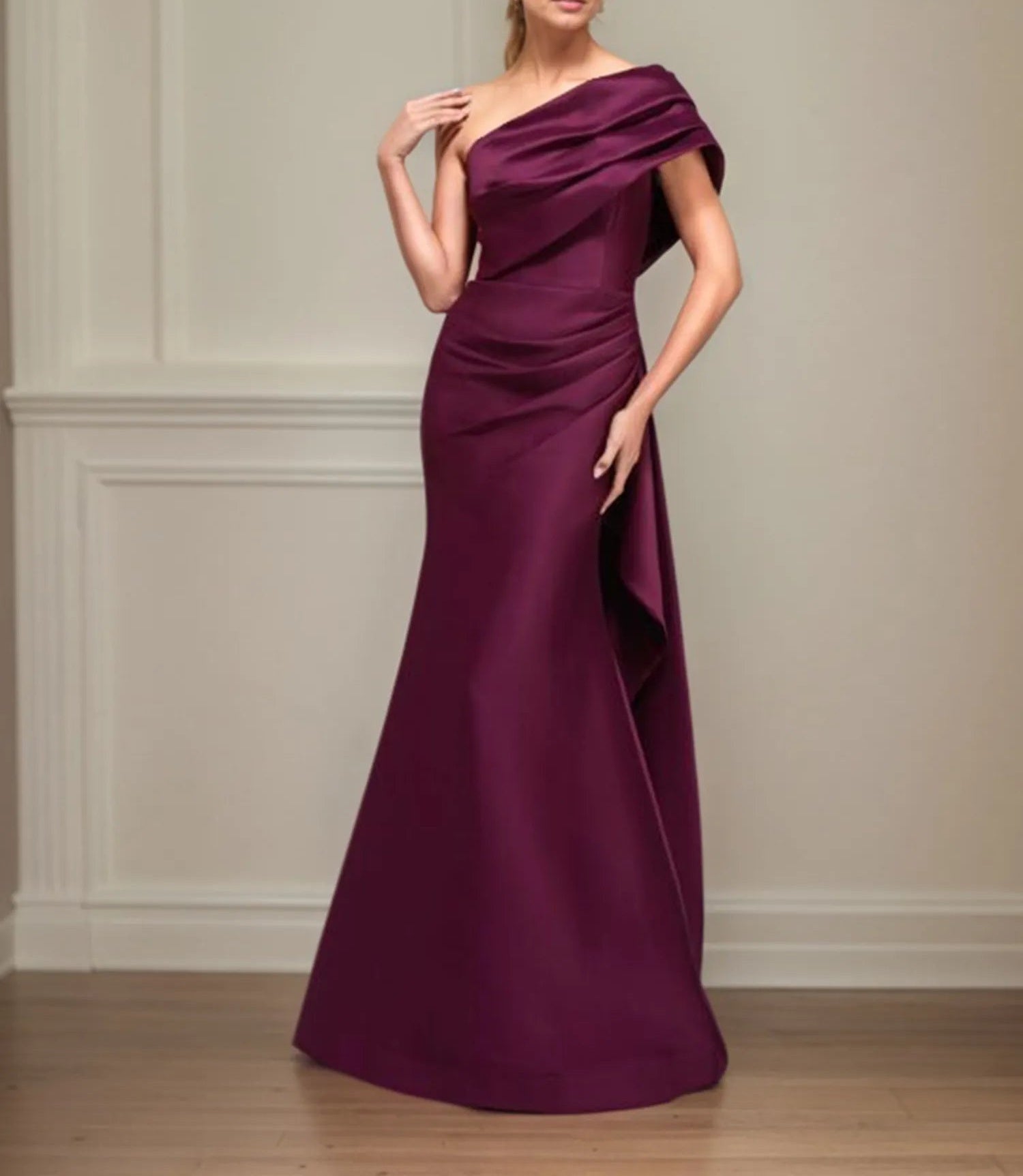 Trumpet/Mermaid One Shoulder Sleeveless Satin Mother of the Bride Dress With Ruched