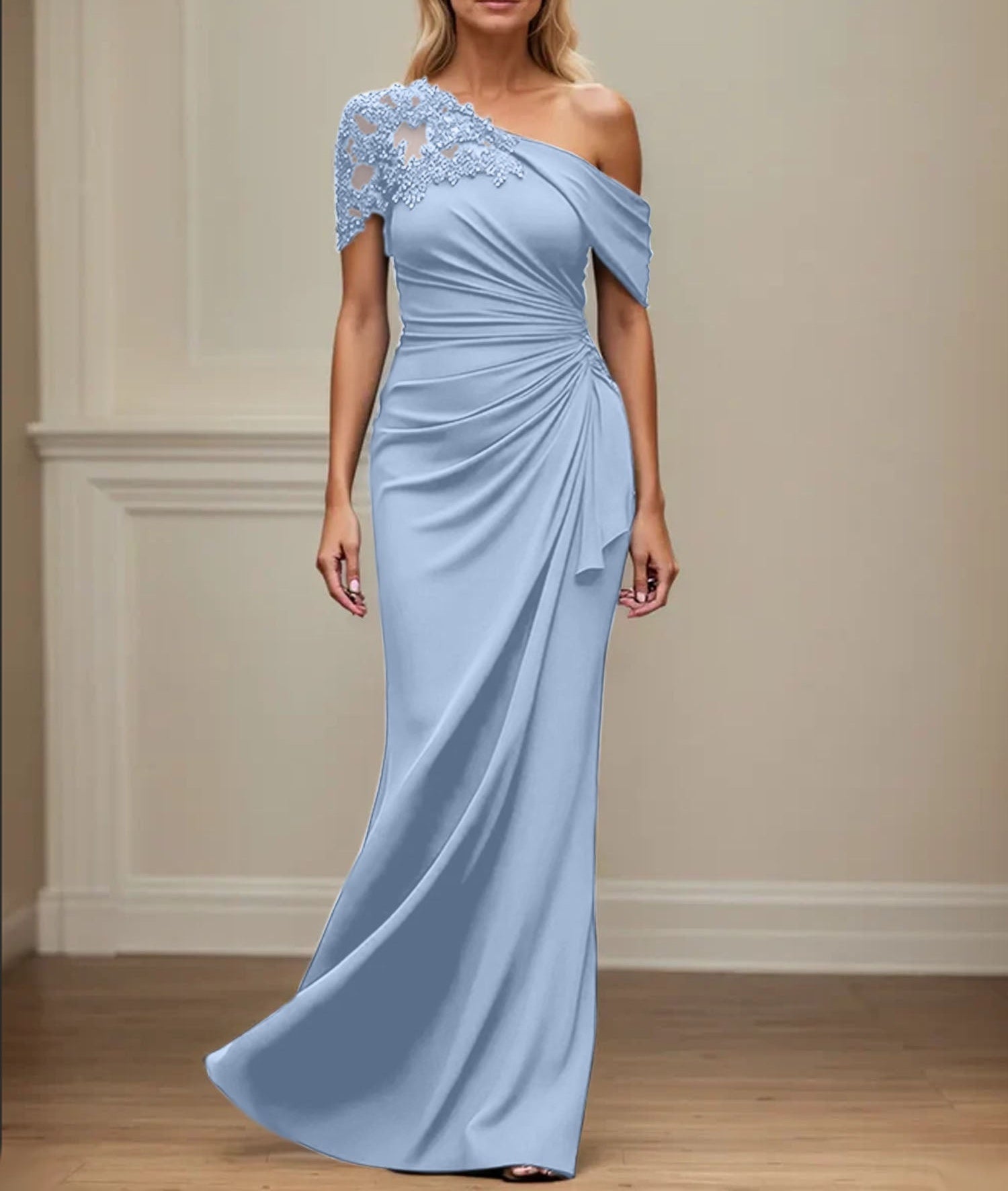 Trumpet/Mermaid Asymmetrical Mother of the Bride Dress with Appliques
