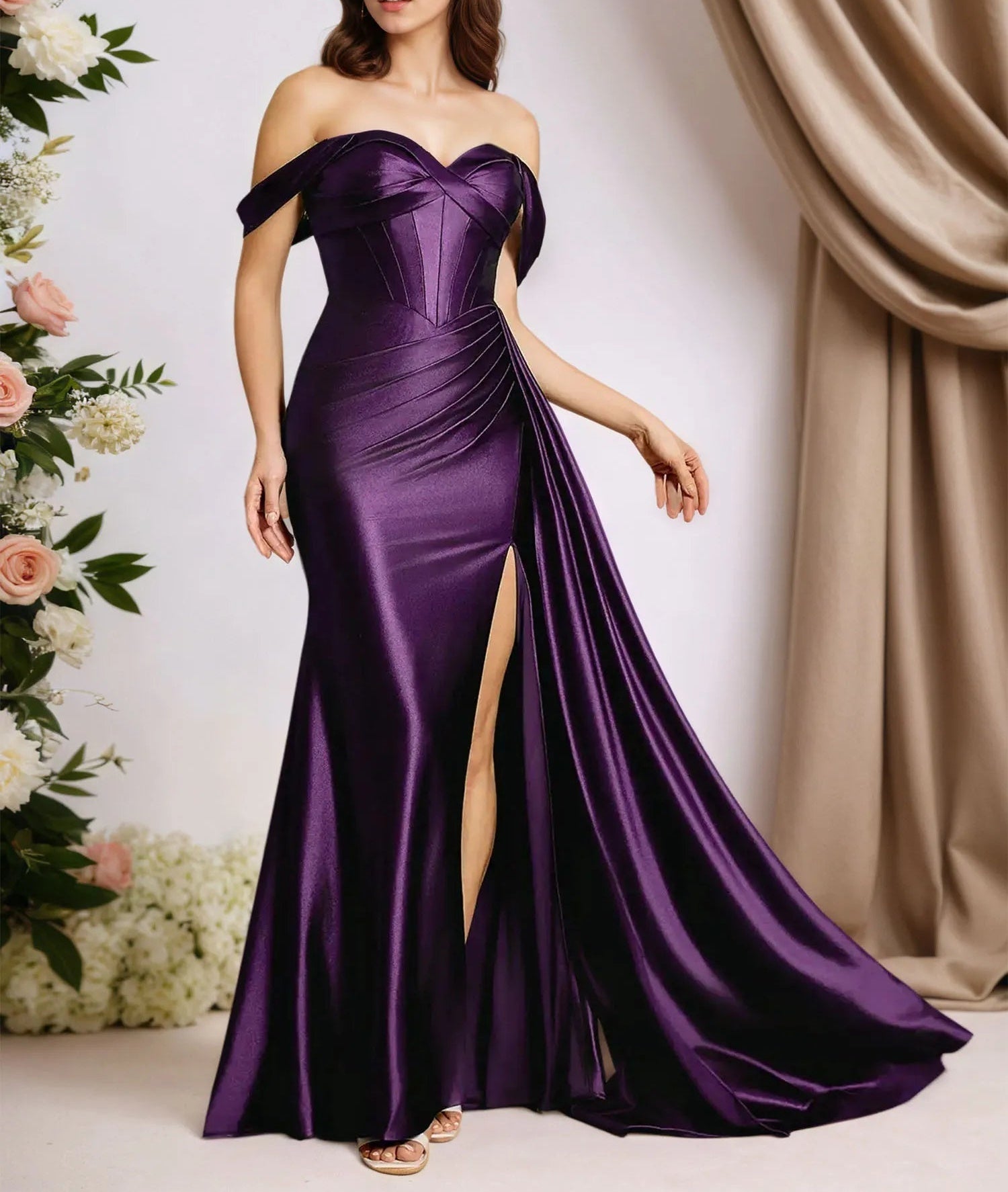 Trumpet/Mermaid Off The Shoulder Sleeveless Floor Length Dress
