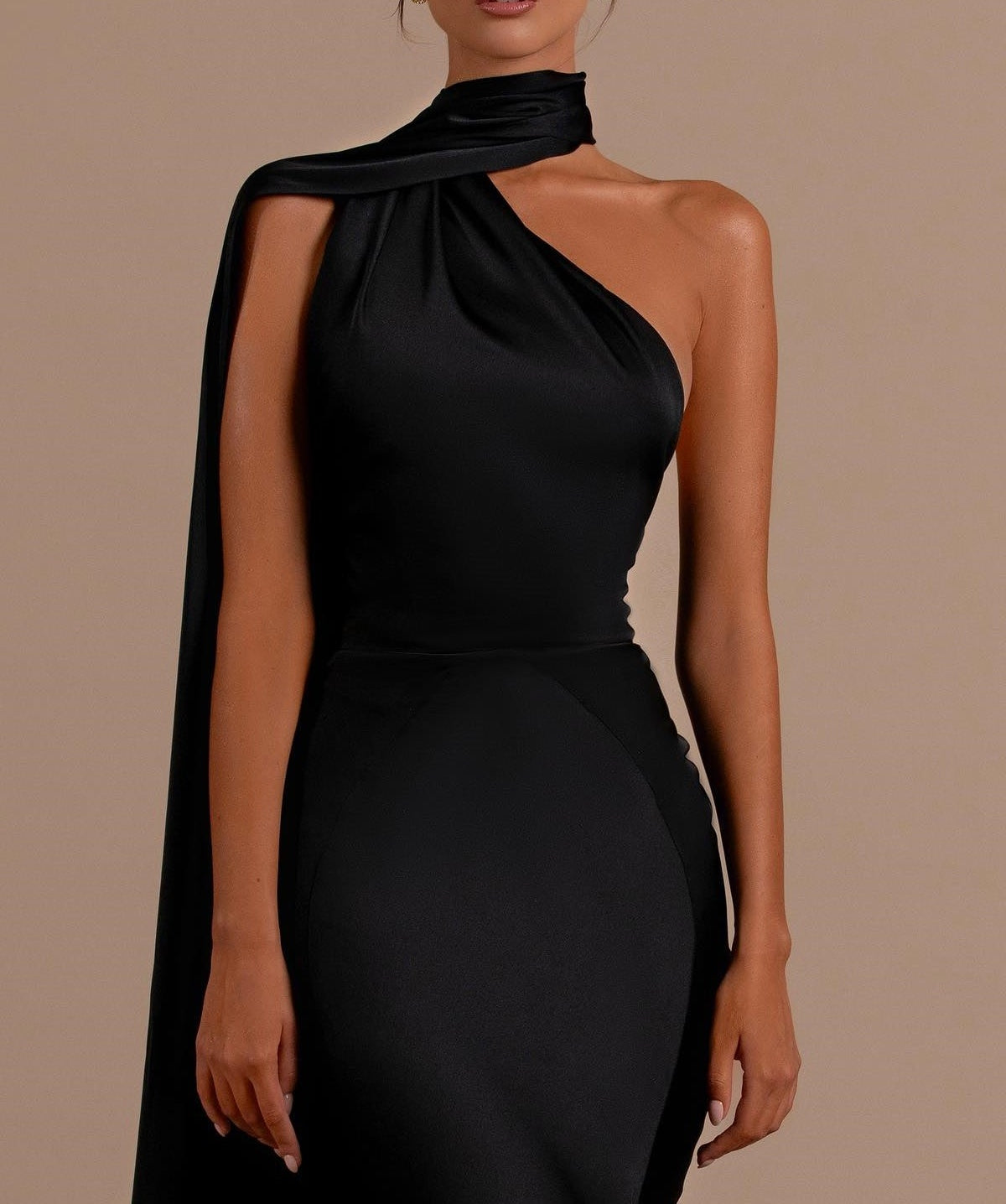 Black High Neck Mermaid Prom Dress with Open Back
