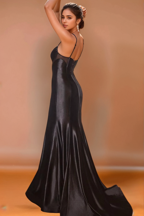 Simple & Casual Mermaid Strapless Spaghetti Strapless Pleated Party Prm Dress Floor Length Back Zipper Formal Evening Gown