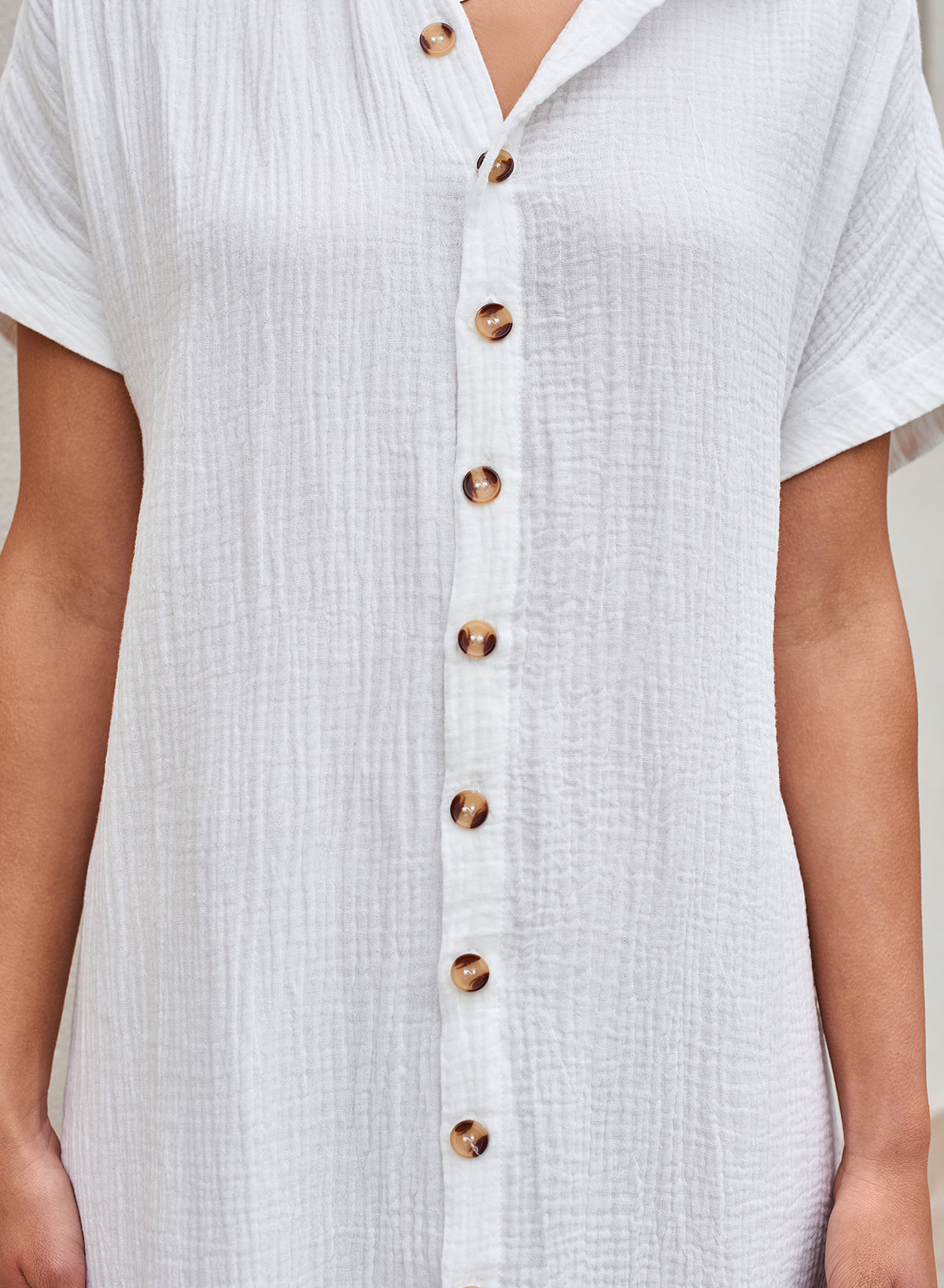 Ocevara Ocevara - White Solid Color Long Sun-proof Cardigan Cover Up - image 7