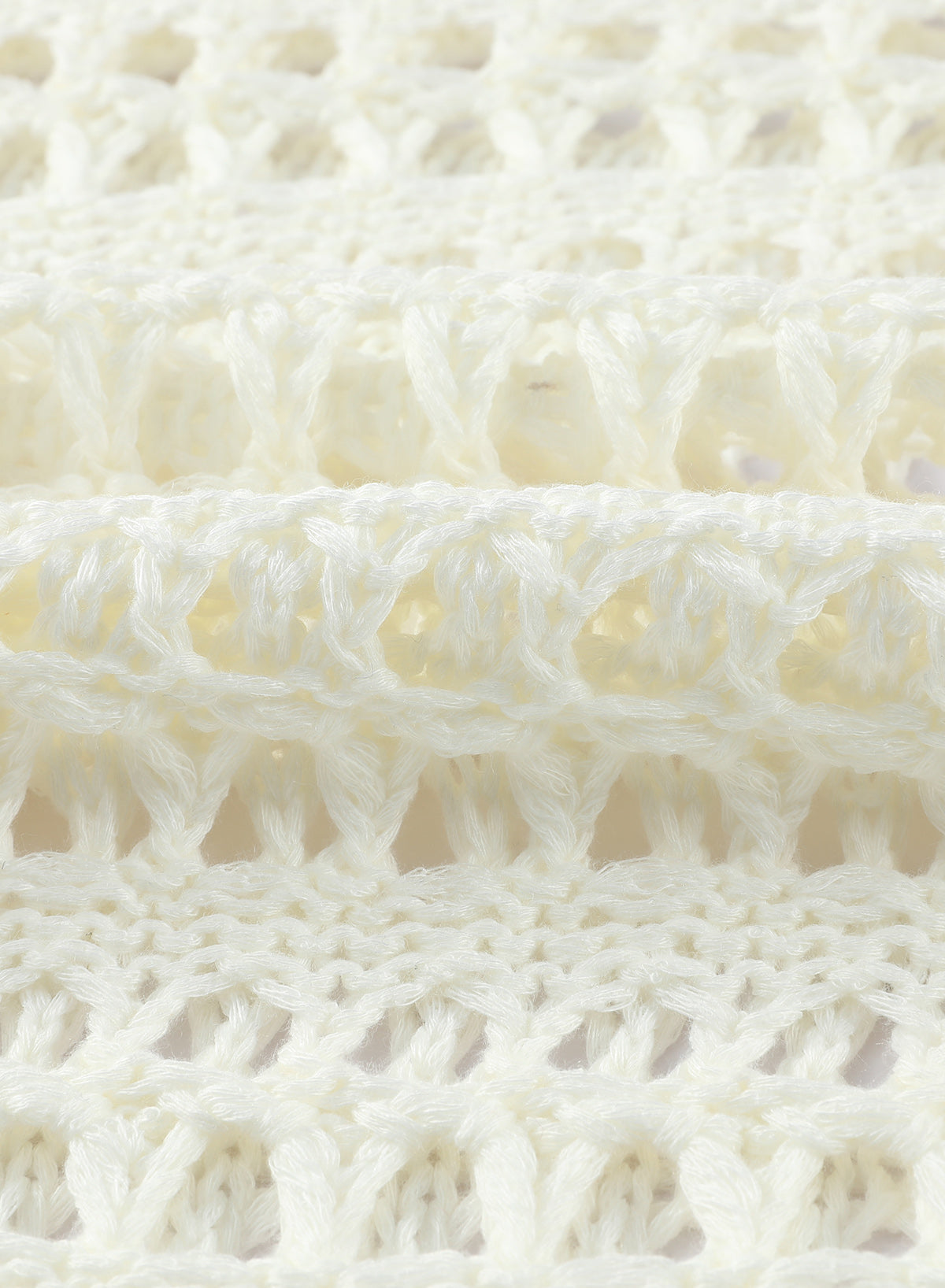 Ocevara Ocevara - White Mesh Knitted Long Sleeve Hollow Sun-proof Round Neck Cover Up - image 6