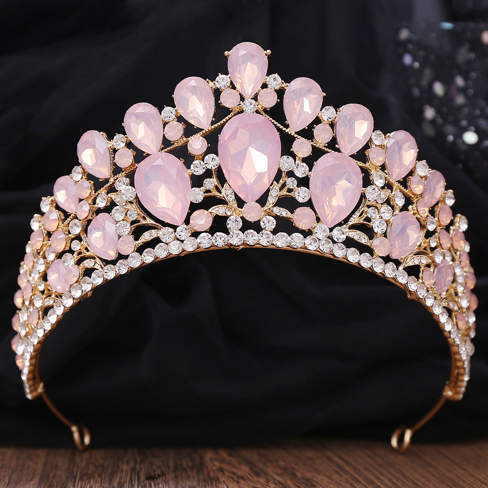 OMB1003 - Baroque Alloy Electroplated Crystal Crown Tiara Sweet 16th Birthday Party Headband Hair Accessories