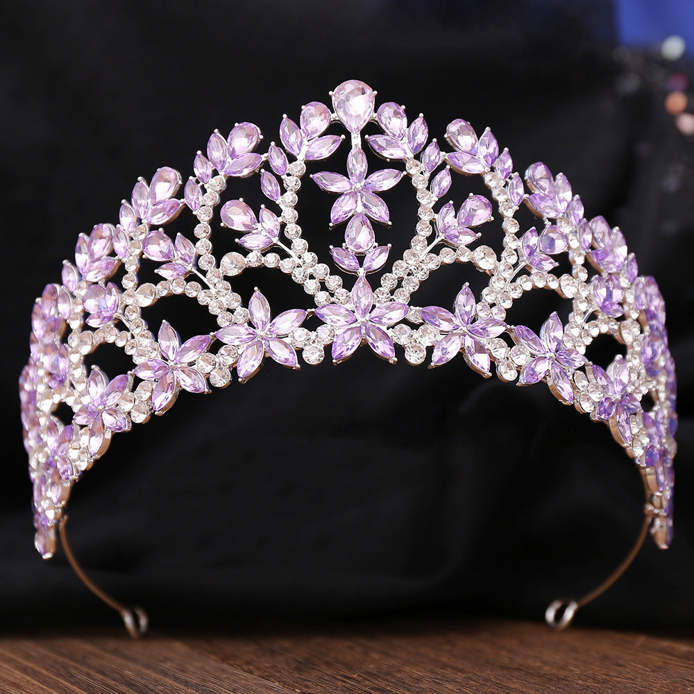OMB1005 - Luxurious Princess Birthday Rhinestone Headband Alloy Crown Crystal Crown Bridal Crown Headdress Hair Wedding Dress Hair Accessories