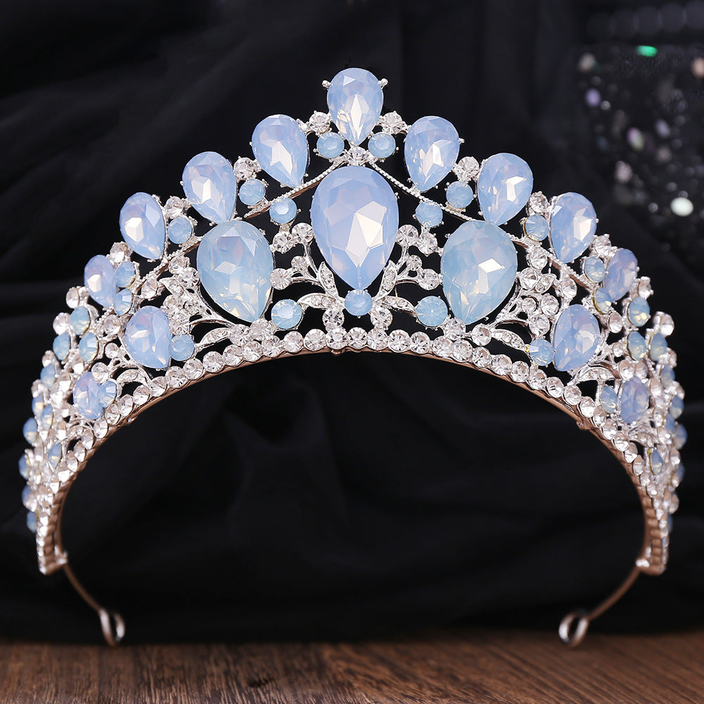 OMB1003 - Baroque Alloy Electroplated Crystal Crown Tiara Sweet 16th Birthday Party Headband Hair Accessories