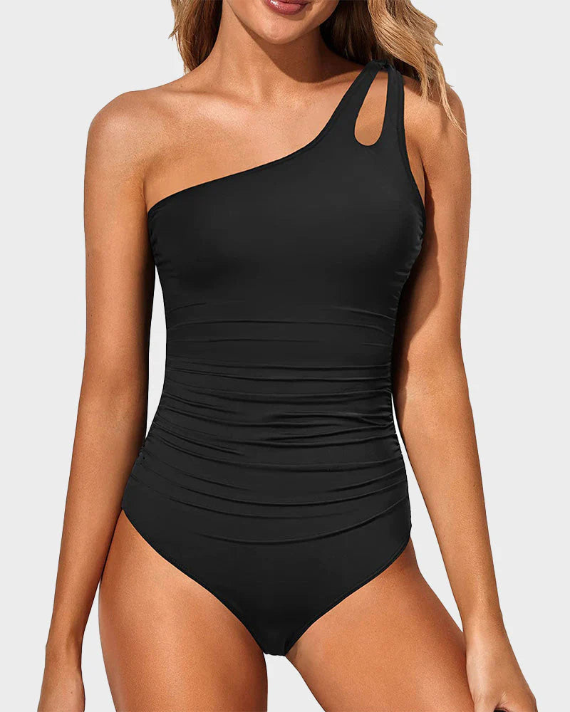 Ocevara Ocevara - One Shoulder One Piece Swimsuit for Women Tummy Control Bathing Suits - image 1