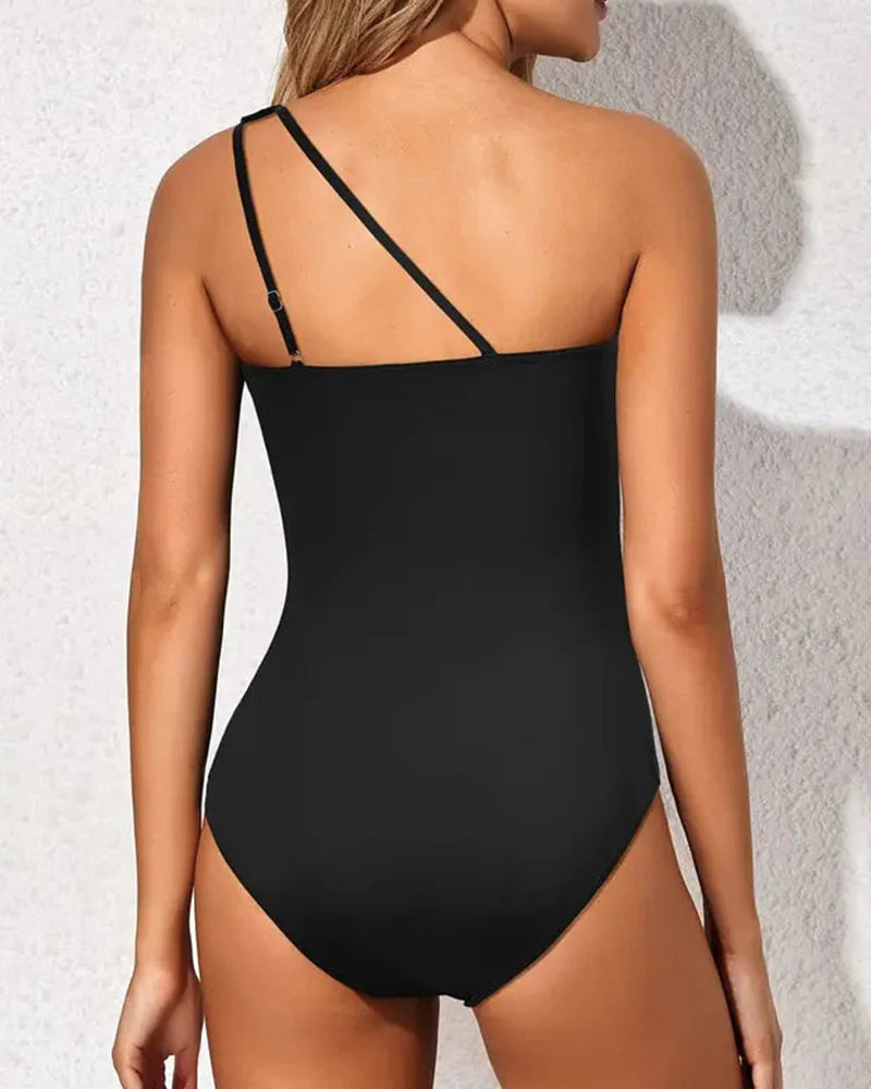 Ocevara Ocevara - One Shoulder One Piece Swimsuit for Women Tummy Control Bathing Suits - image 10